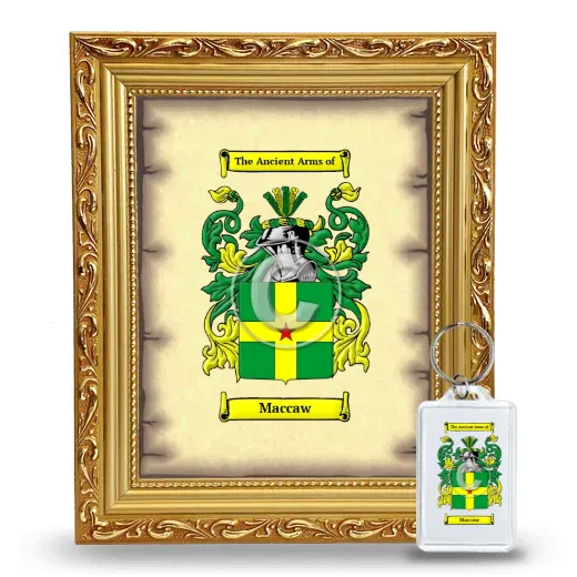 Maccaw Framed Coat of Arms and Keychain - Gold