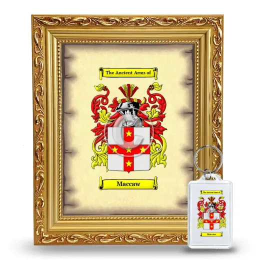 Maccaw Framed Coat of Arms and Keychain - Gold