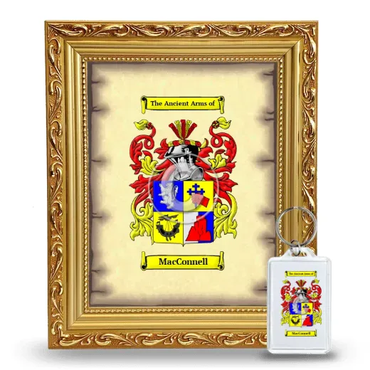 MacConnell Framed Coat of Arms and Keychain - Gold