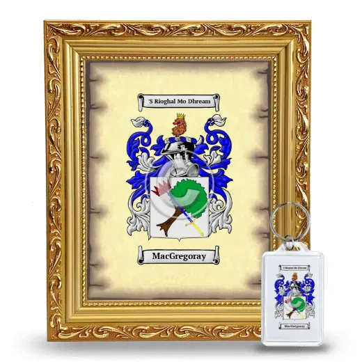 MacGregoray Framed Coat of Arms and Keychain - Gold