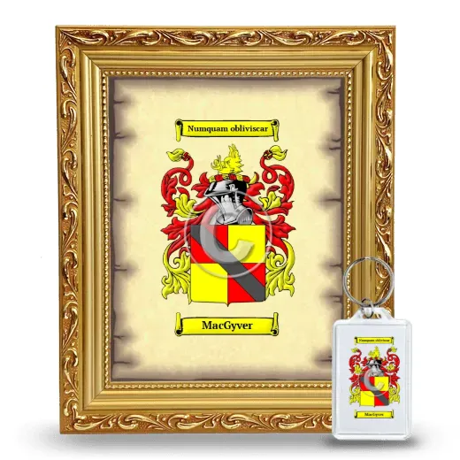 MacGyver Framed Coat of Arms and Keychain - Gold