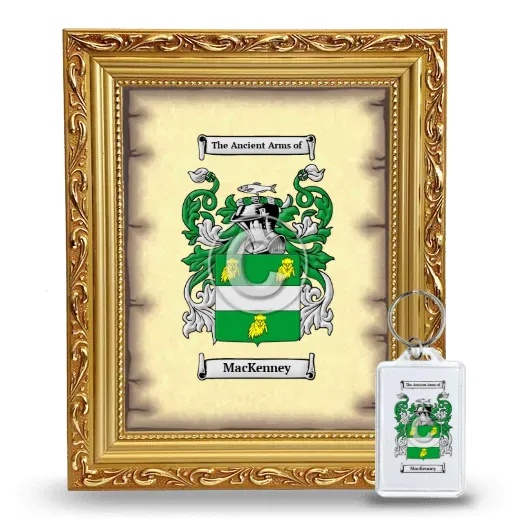MacKenney Framed Coat of Arms and Keychain - Gold