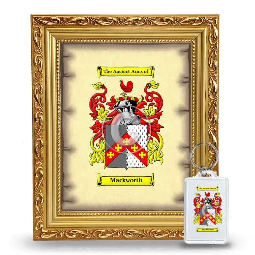 Mackworth Framed Coat of Arms and Keychain - Gold