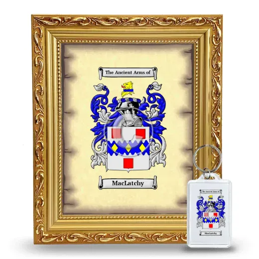 MacLatchy Framed Coat of Arms and Keychain - Gold