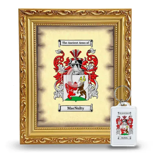 MacNulty Framed Coat of Arms and Keychain - Gold