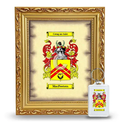 MacPeeters Framed Coat of Arms and Keychain - Gold