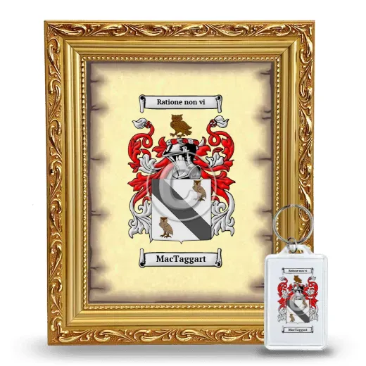 MacTaggart Framed Coat of Arms and Keychain - Gold