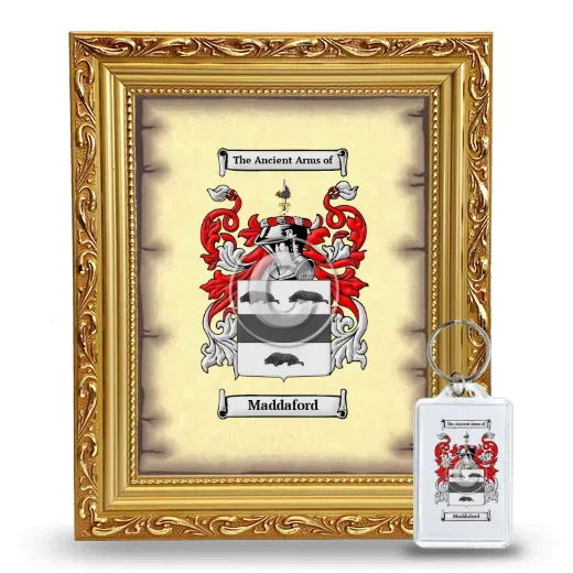 Maddaford Framed Coat of Arms and Keychain - Gold