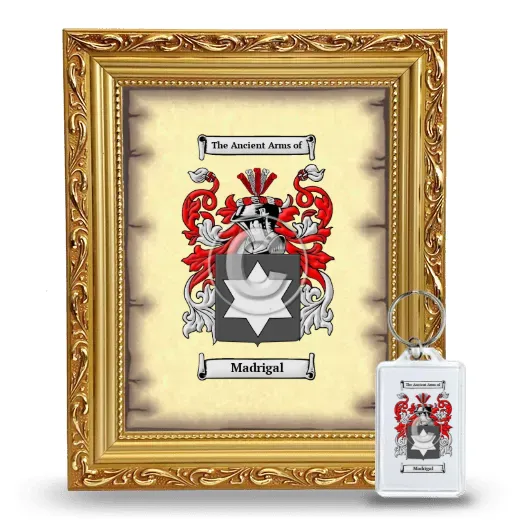 Madrigal Framed Coat of Arms and Keychain - Gold