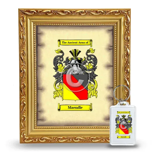 Maendle Framed Coat of Arms and Keychain - Gold