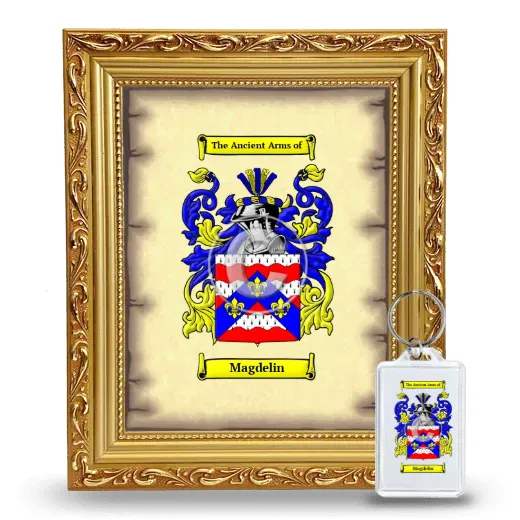 Magdelin Framed Coat of Arms and Keychain - Gold