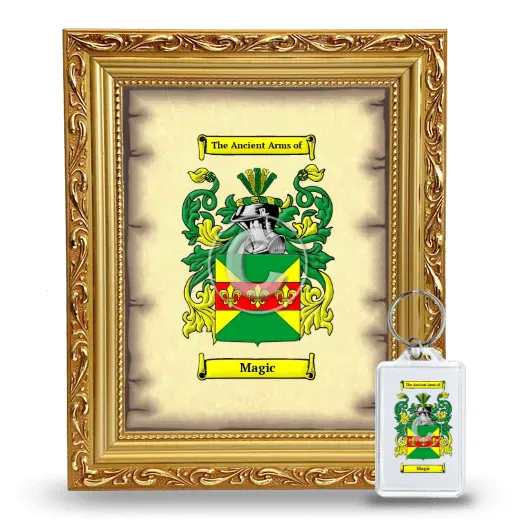 Magic Framed Coat of Arms and Keychain - Gold