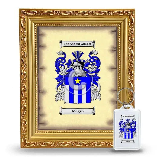 Magro Framed Coat of Arms and Keychain - Gold