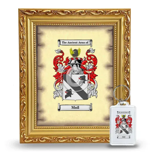 Mail Framed Coat of Arms and Keychain - Gold