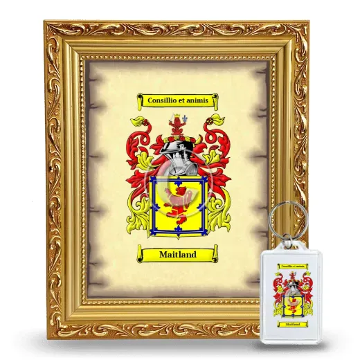 Maitland Framed Coat of Arms and Keychain - Gold