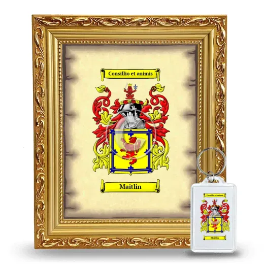 Maitlin Framed Coat of Arms and Keychain - Gold