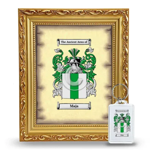 Maja Framed Coat of Arms and Keychain - Gold