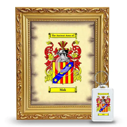 Mak Framed Coat of Arms and Keychain - Gold