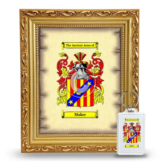Maker Framed Coat of Arms and Keychain - Gold