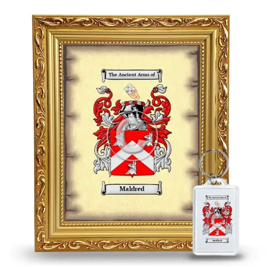 Maldred Framed Coat of Arms and Keychain - Gold
