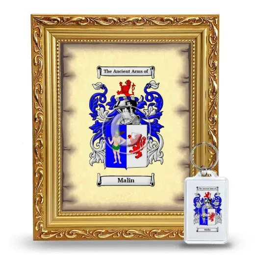 Malin Framed Coat of Arms and Keychain - Gold