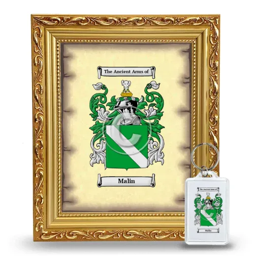 Malin Framed Coat of Arms and Keychain - Gold