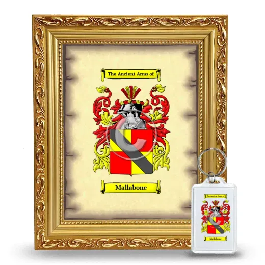 Mallabone Framed Coat of Arms and Keychain - Gold