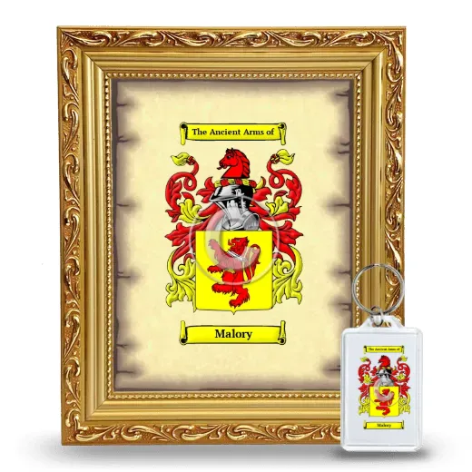 Malory Framed Coat of Arms and Keychain - Gold