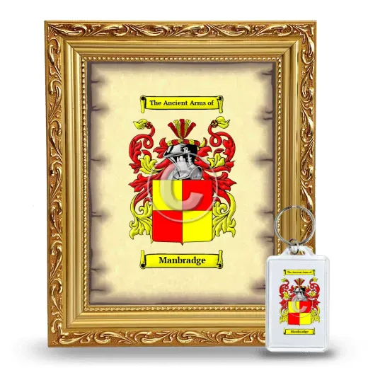 Manbradge Framed Coat of Arms and Keychain - Gold
