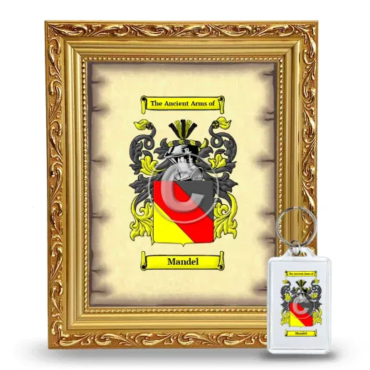 Mandel Framed Coat of Arms and Keychain - Gold
