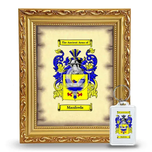 Manfreda Framed Coat of Arms and Keychain - Gold