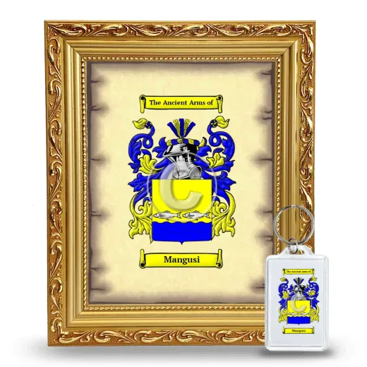 Mangusi Framed Coat of Arms and Keychain - Gold