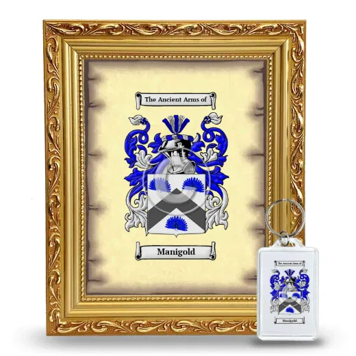Manigold Framed Coat of Arms and Keychain - Gold