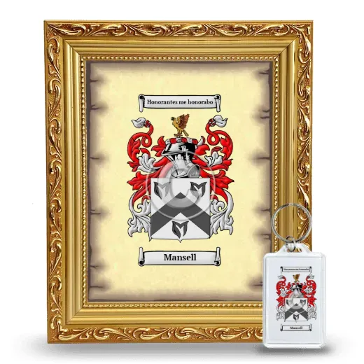 Mansell Framed Coat of Arms and Keychain - Gold