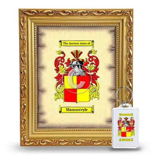 Mansservyle Framed Coat of Arms and Keychain - Gold