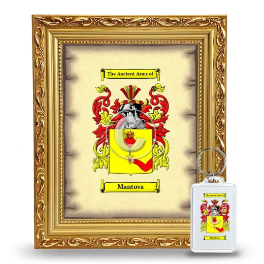 Mantova Framed Coat of Arms and Keychain - Gold