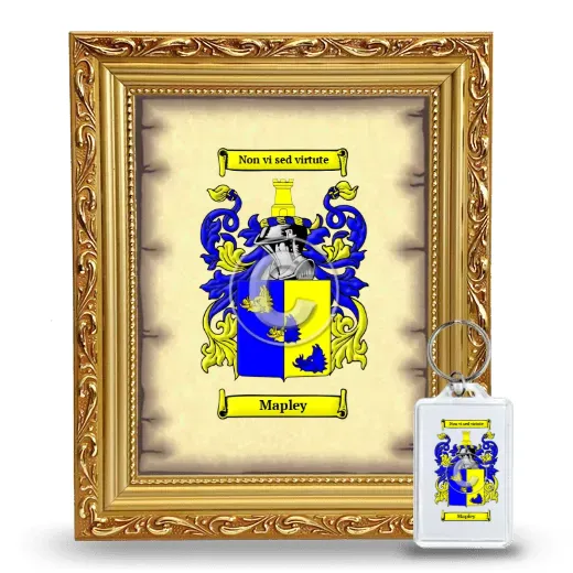 Mapley Framed Coat of Arms and Keychain - Gold