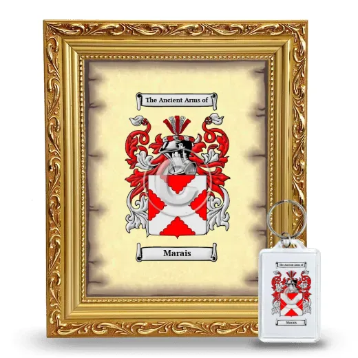 Marais Framed Coat of Arms and Keychain - Gold