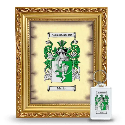 Mariot Framed Coat of Arms and Keychain - Gold