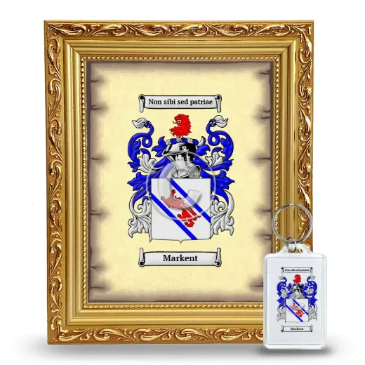 Markent Framed Coat of Arms and Keychain - Gold