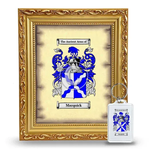 Marquick Framed Coat of Arms and Keychain - Gold