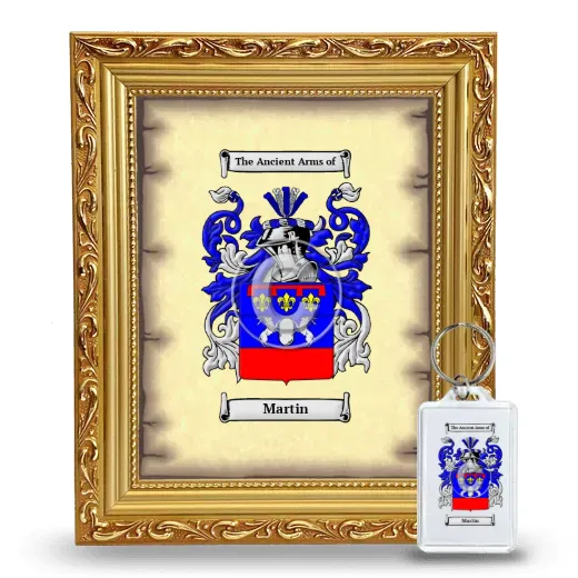 Martin Framed Coat of Arms and Keychain - Gold