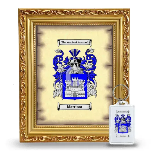 Martinot Framed Coat of Arms and Keychain - Gold