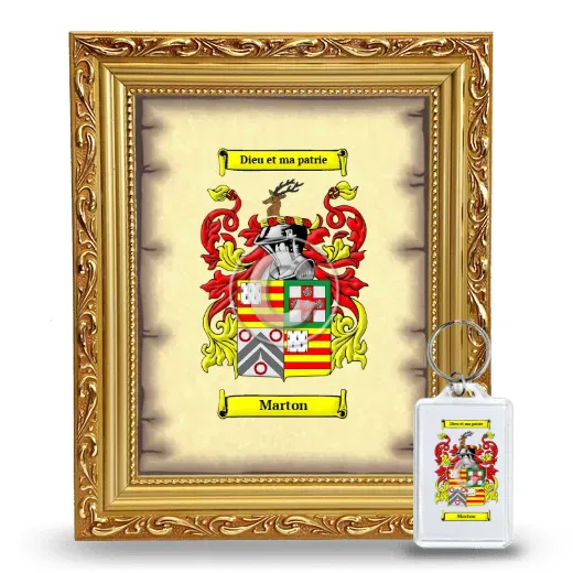 Marton Framed Coat of Arms and Keychain - Gold