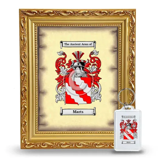 Marts Framed Coat of Arms and Keychain - Gold