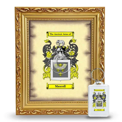 Mascoll Framed Coat of Arms and Keychain - Gold
