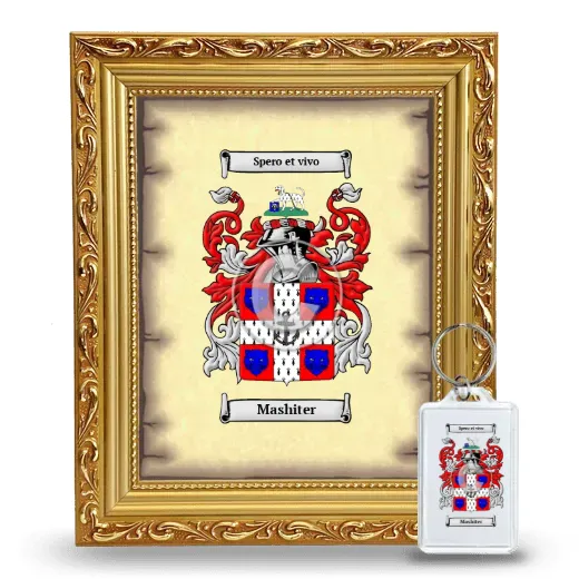 Mashiter Framed Coat of Arms and Keychain - Gold