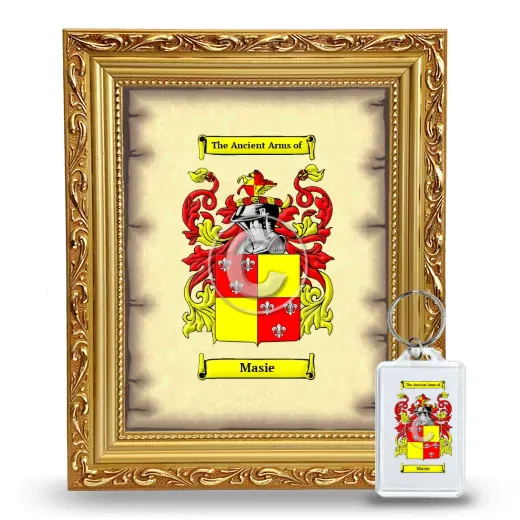 Masie Framed Coat of Arms and Keychain - Gold