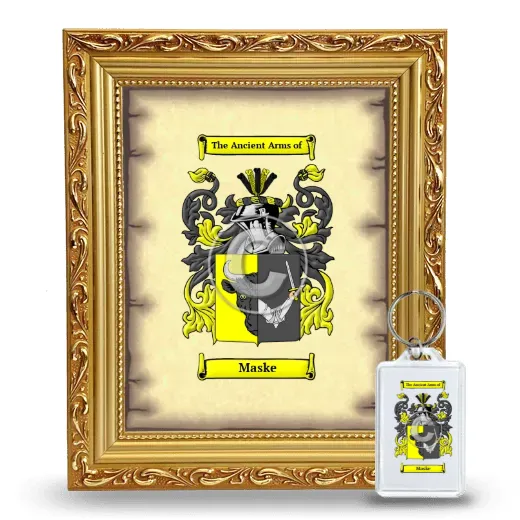 Maske Framed Coat of Arms and Keychain - Gold