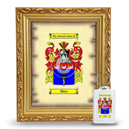 Mass Framed Coat of Arms and Keychain - Gold